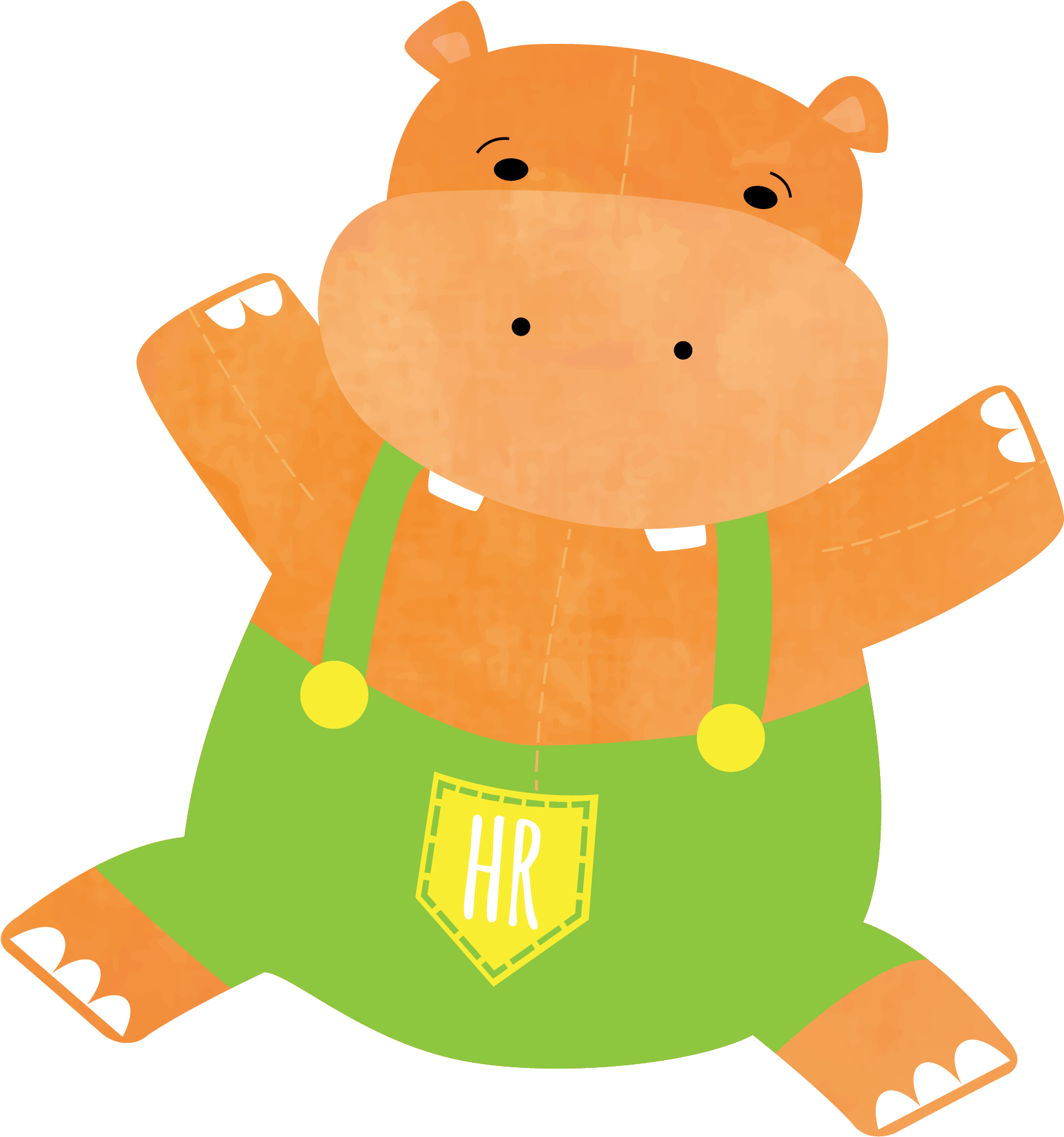 Hippo Full Ⓒ - Cartoon Clipart (2068x2254), Png Download