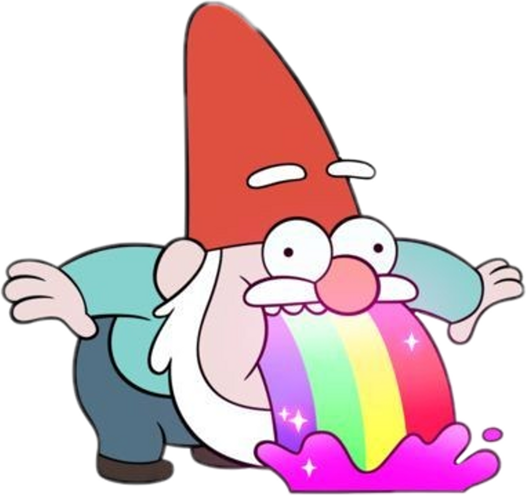 Gnomo Sticker - Rainbow Vomiting Gnome Clipart (1024x965), Png Download
