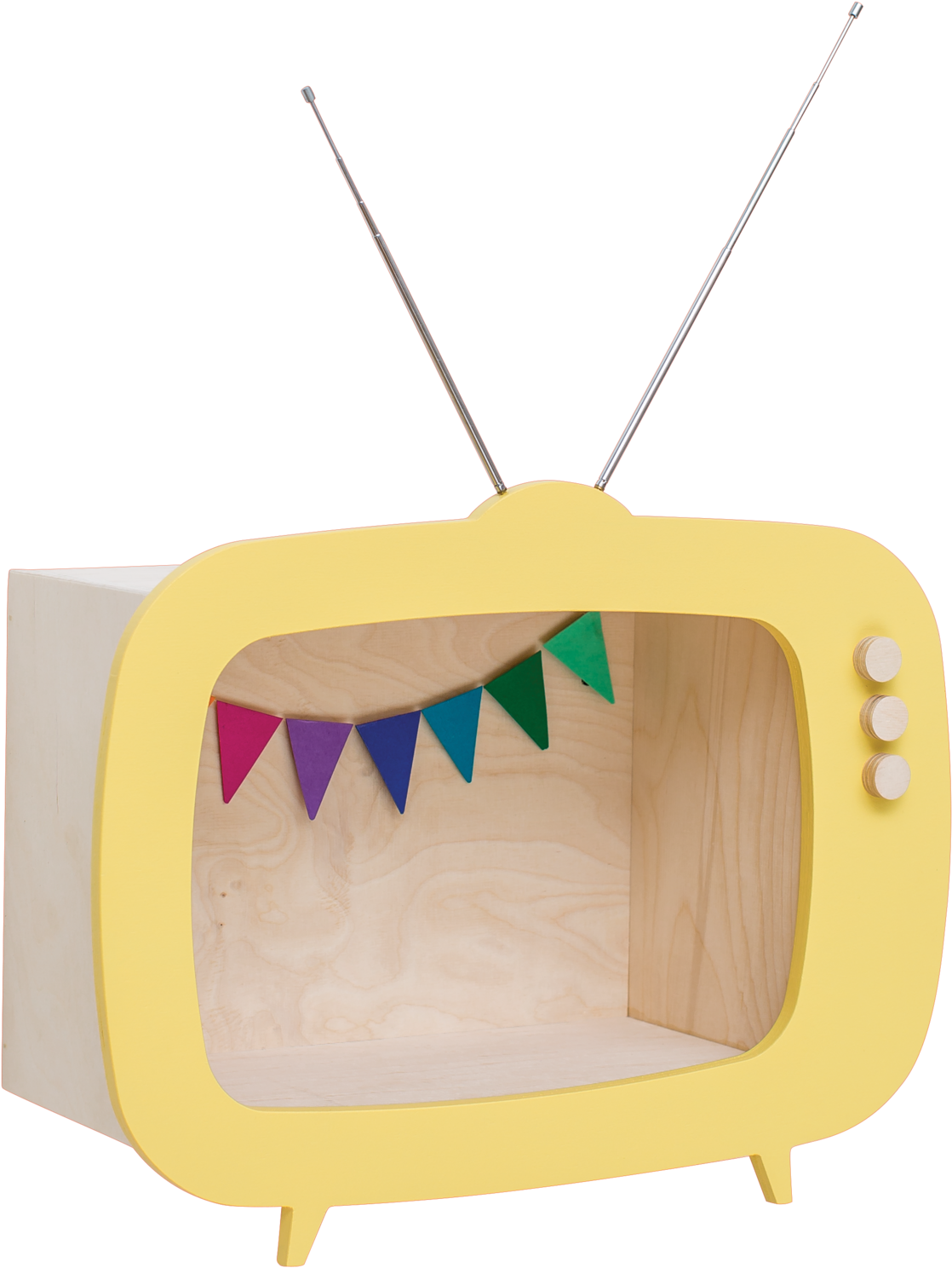 Kid's Up Warsaw "teevee" Tv Shelf Yellow - Plywood Clipart (1200x1544), Png Download