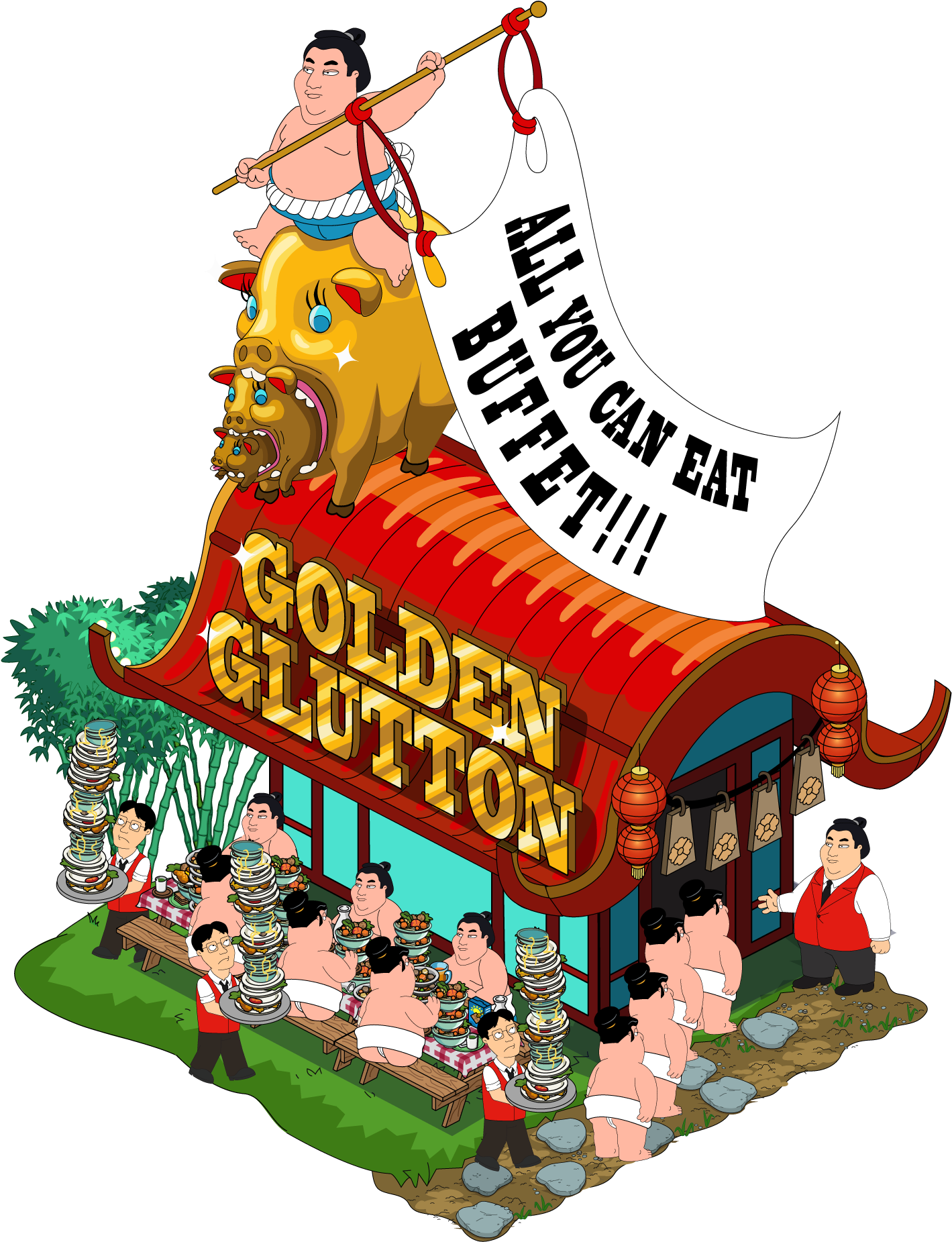 Fg Building Sumobuffet Clipart (1456x1874), Png Download