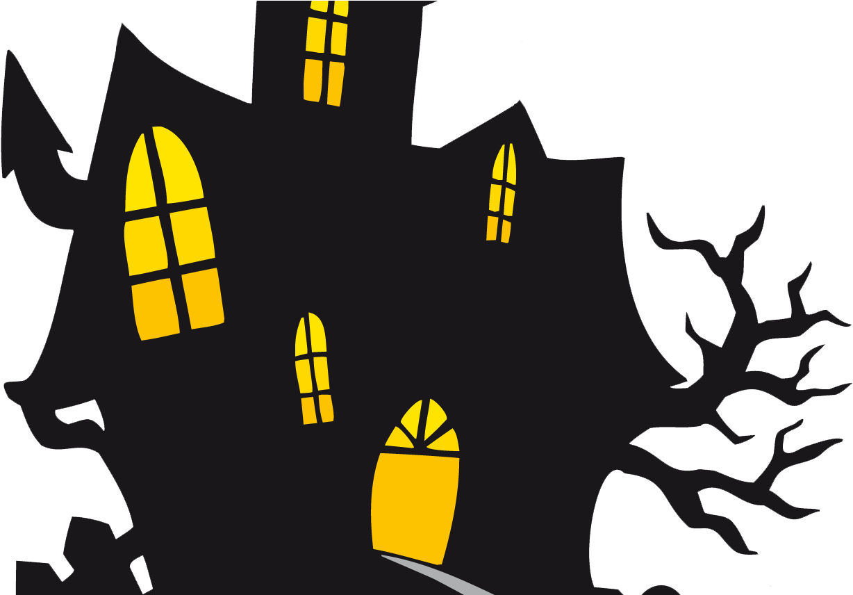 Hunted Places Happy Halloween Words Wwwtopsimagescom - Clipart Haunted House - Png Download (1368x855), Png Download