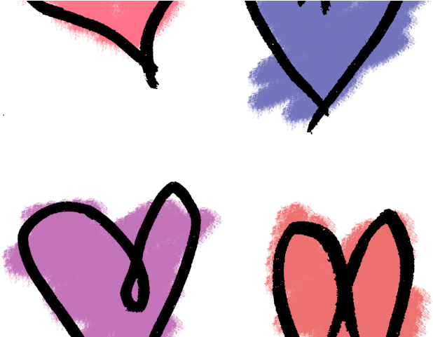 Hearts Clipart Hand Drawn - Clipart Hand Drawn Hearts - Png Download (640x480), Png Download