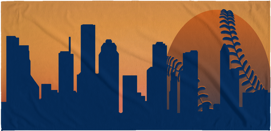 Cities Of Texas Sports Skyline Sunrise Beach Towel - Skyline Clipart (1024x1024), Png Download