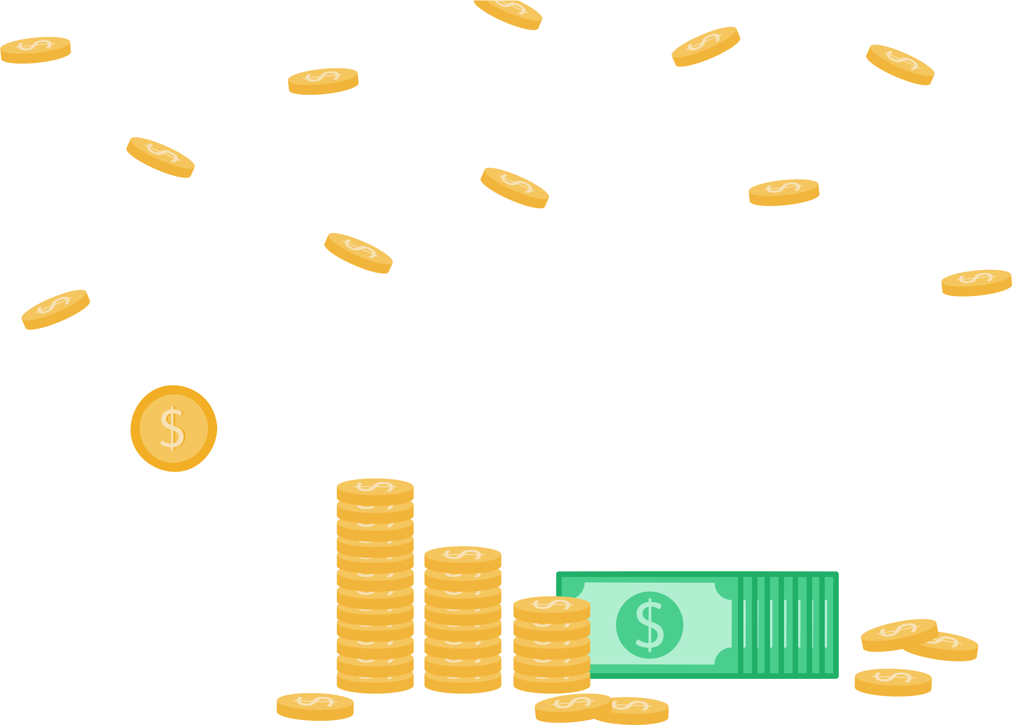 Coin Drop Png Clipart (3485x2499), Png Download