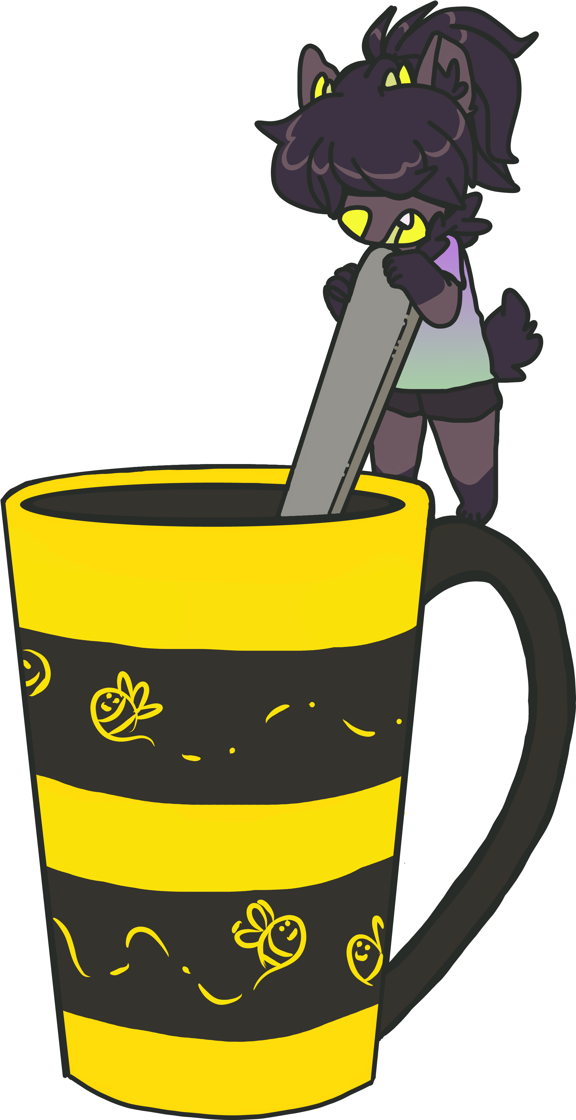 Steeped Beans Latte - Cartoon Clipart (2893x4092), Png Download