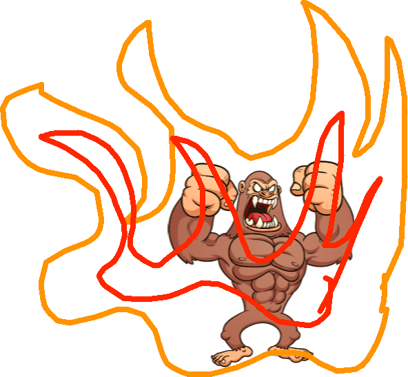 Angry Bigfoot Copy6 - Cartoon Clipart (592x547), Png Download