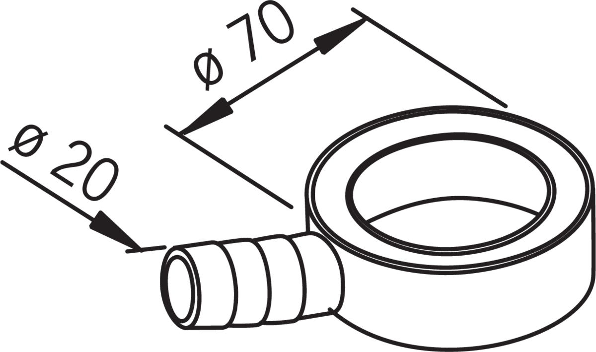 105385 Oras, Drain Coupling, - Line Art Clipart (1200x709), Png Download