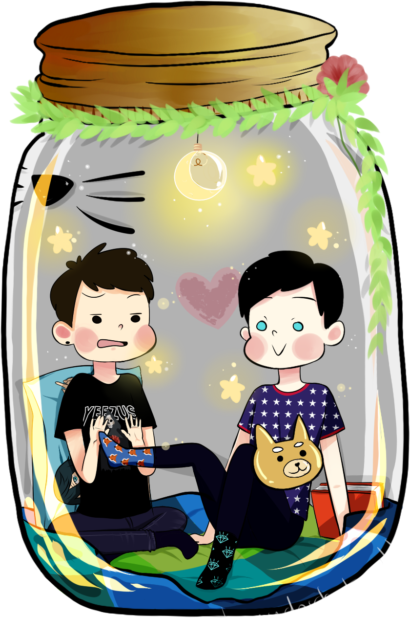 This Is So Cute Fight Me Dan And Phill, Danisnotonfire Clipart (506x759), Png Download
