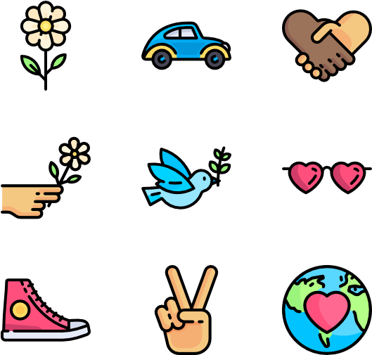 Hippie Clipart Hippy - Png Download (600x564), Png Download
