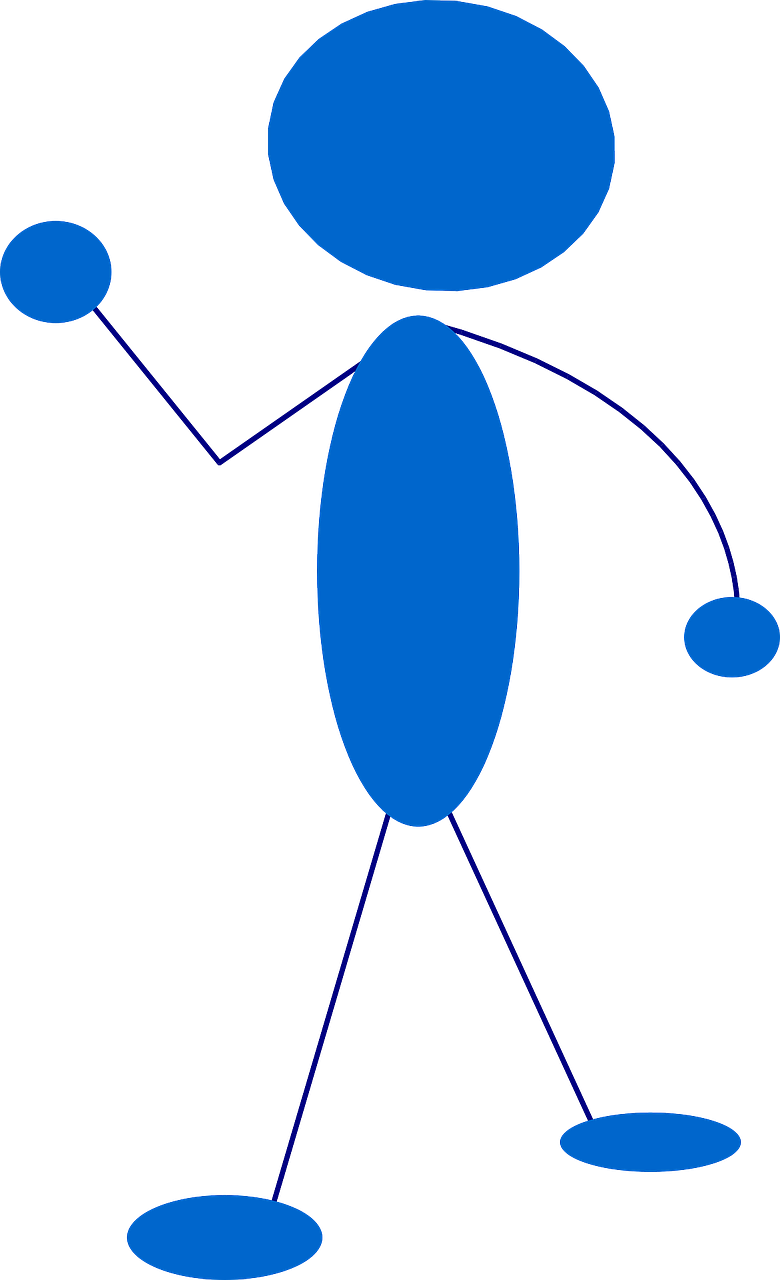 Stickman Man Blue Image Clipart (780x1280), Png Download