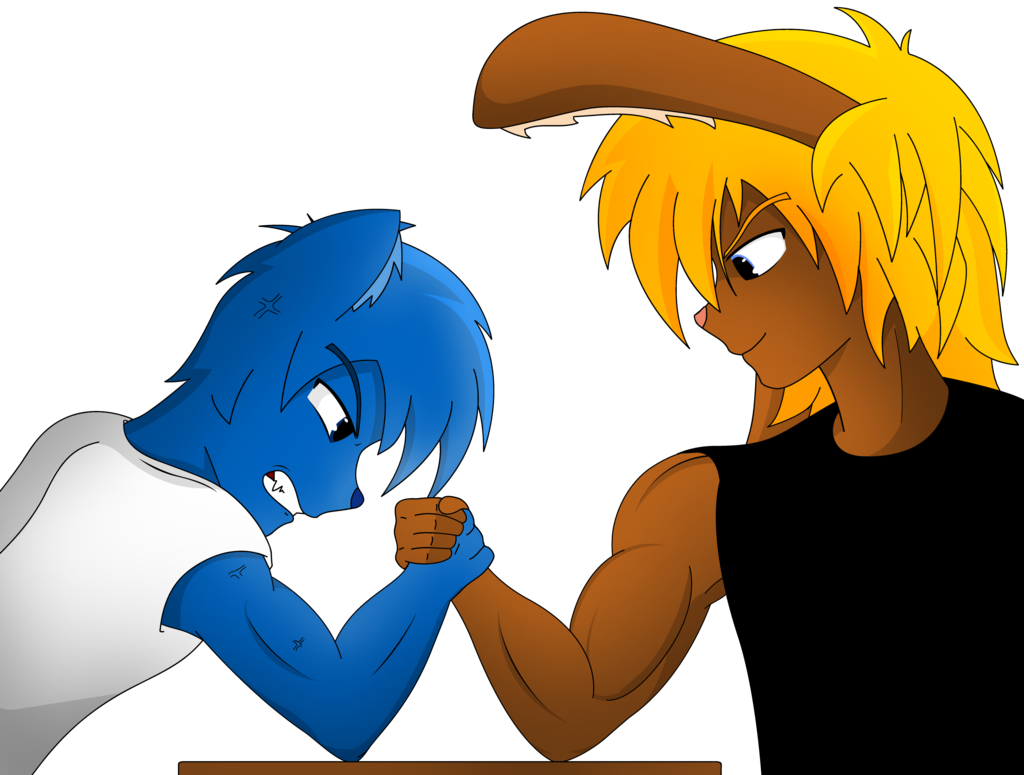 What Muscles Are Used In Arm Wrestling - Cartoon Clipart (1024x775), Png Download