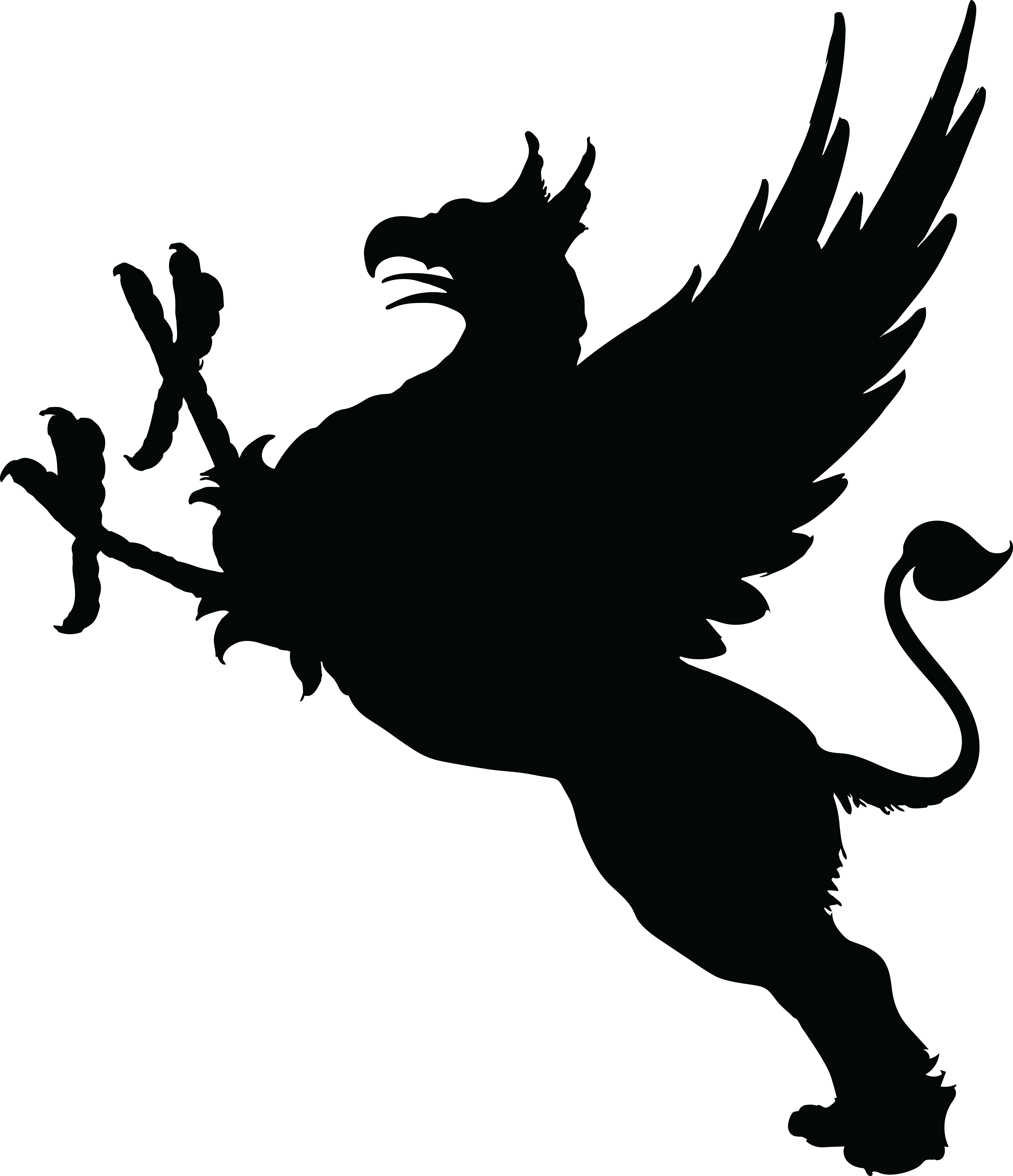 - Eps, - Svg, - Free Clipart Of A Silhouetted Griffin - Griffin Silhouette - Png Download (4000x4642), Png Download