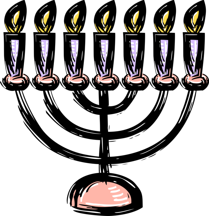 Vector Illustration Of Jewish Chanukah Hanukkah Menorah - Icon Clipart (678x700), Png Download