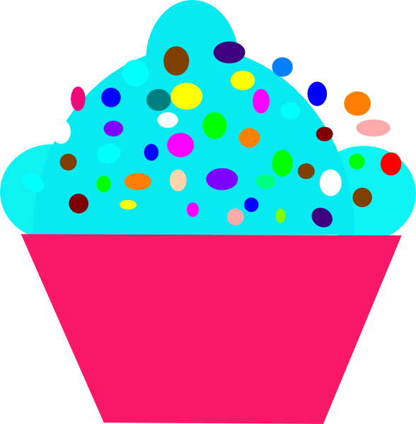 Jpg Royalty Free Dot Cupcake Clip Art At Clker Com - Clipart Dotted Cupcake - Png Download (588x600), Png Download