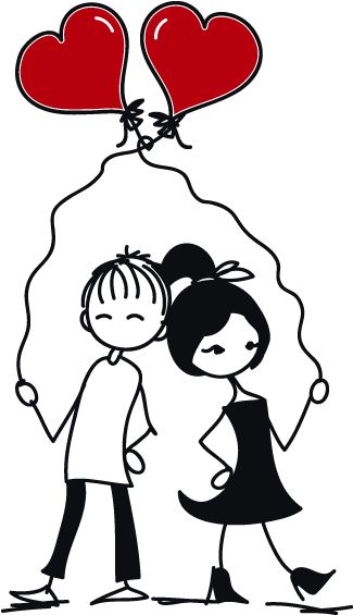 Vinilos Decorativos Momentos Rom - Dibujos De Parejas Con Corazones Clipart (650x650), Png Download