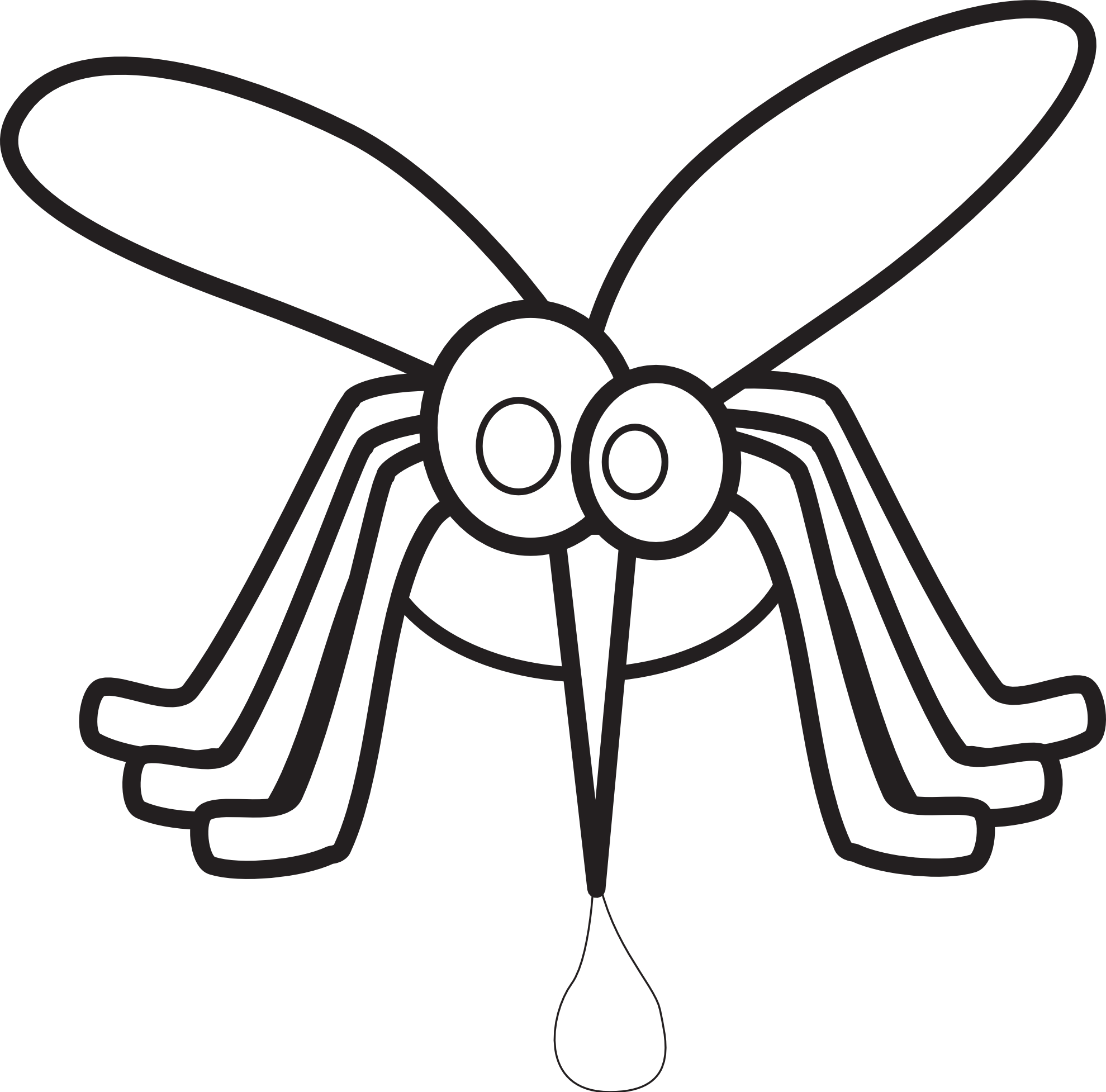 Mosquito Clipart Black And White - Clipart Of Mosquito Black And White - Png Download (1979x1954), Png Download