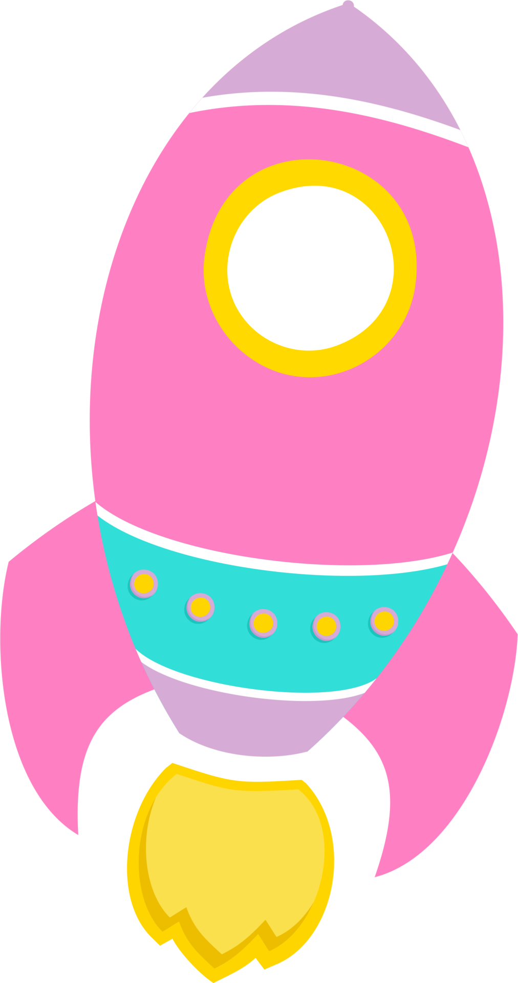 Clip Art-space/robots/army - Pink Rocket Ship Clipart - Png Download (1012x1920), Png Download