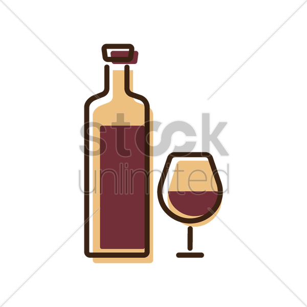 Glass Bottle Clipart Wine Glass Red Wine - Wine - Png Download (600x600), Png Download