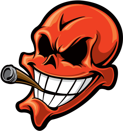 Printed Vinyl Mafia Cigar Stickers Factory - Mafia Skull Png Clipart (600x600), Png Download