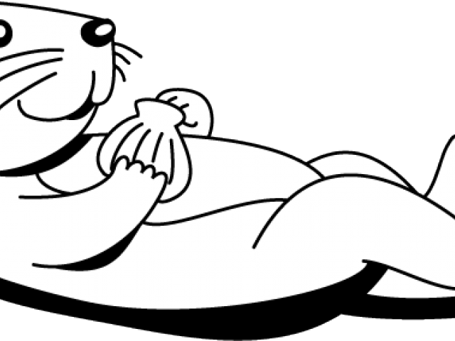 Sea Otter Clipart Black And White - Otters Clipart - Png Download (640x480), Png Download
