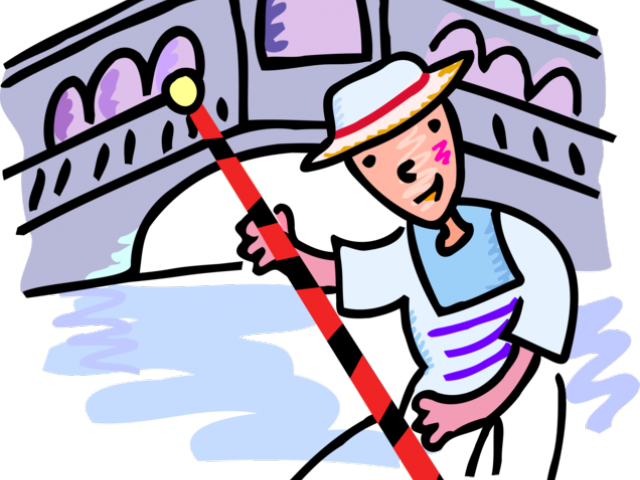 Canal Clipart Gondolier - Gondolier - Png Download (640x480), Png Download