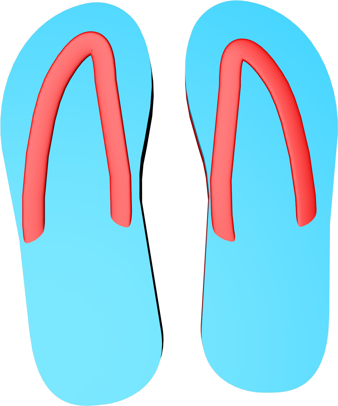 C4d Simple Blue Red Flip Flop Poster - Flip-flops Clipart (2000x2000), Png Download