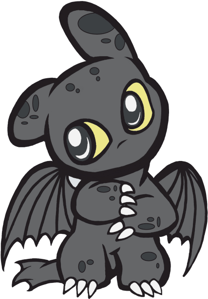 Cute Toothless From How To Train The Dragon Buy T-shirt - Cartoon Clipart (500x707), Png Download