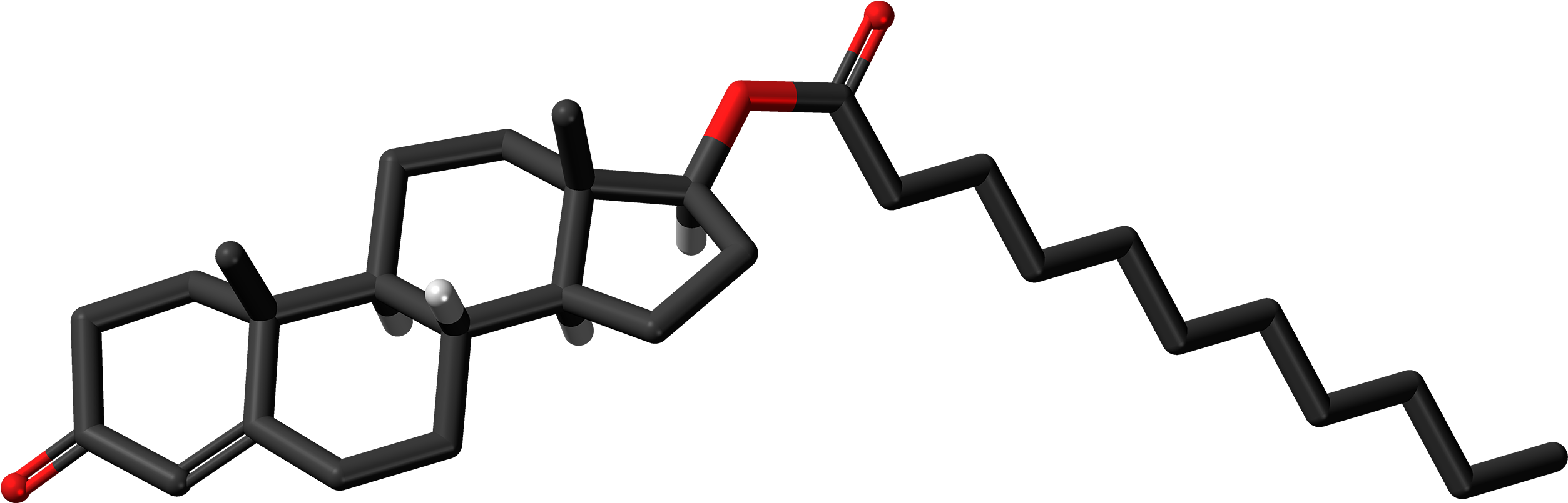 Testosterone Undecanoate Molecule Skeletal - Hormona Foliculo Estimulante Quimica Clipart (2701x1000), Png Download