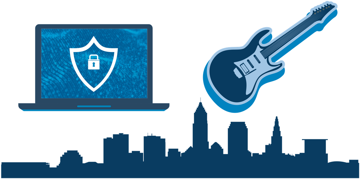 Cleveland-cybersecurity - Cleveland Skyline Silhouette Clipart (1200x627), Png Download