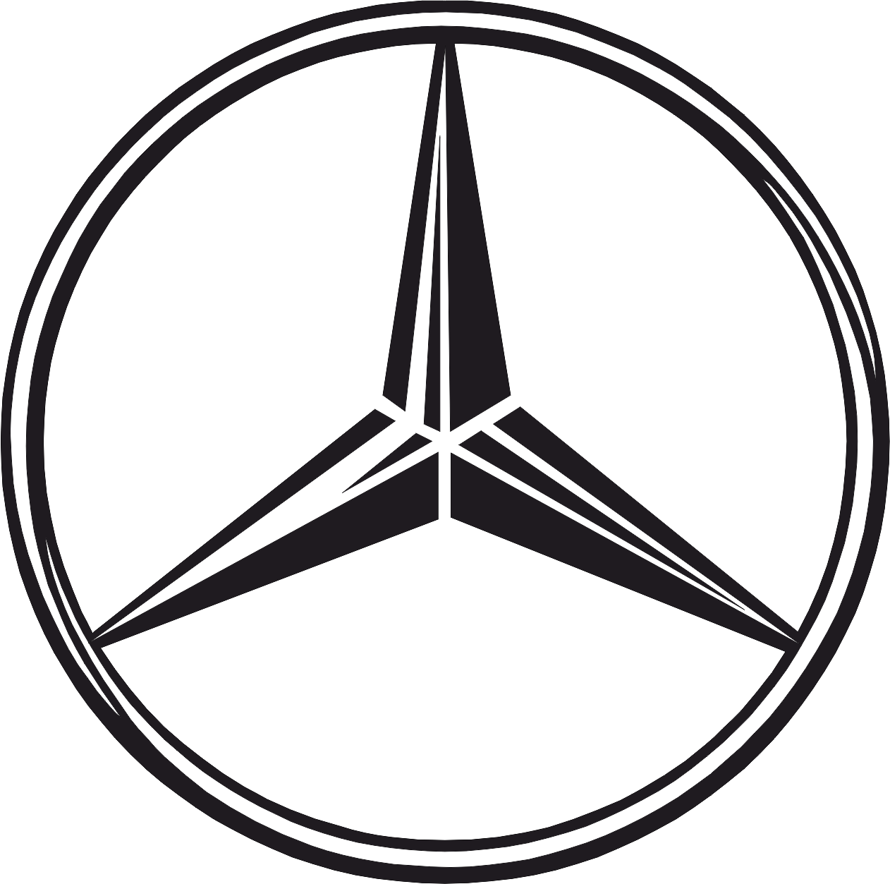 Mercedes Benz Stern Clipart - Stiker Mercedes Benz - Png Download (1262x1253), Png Download
