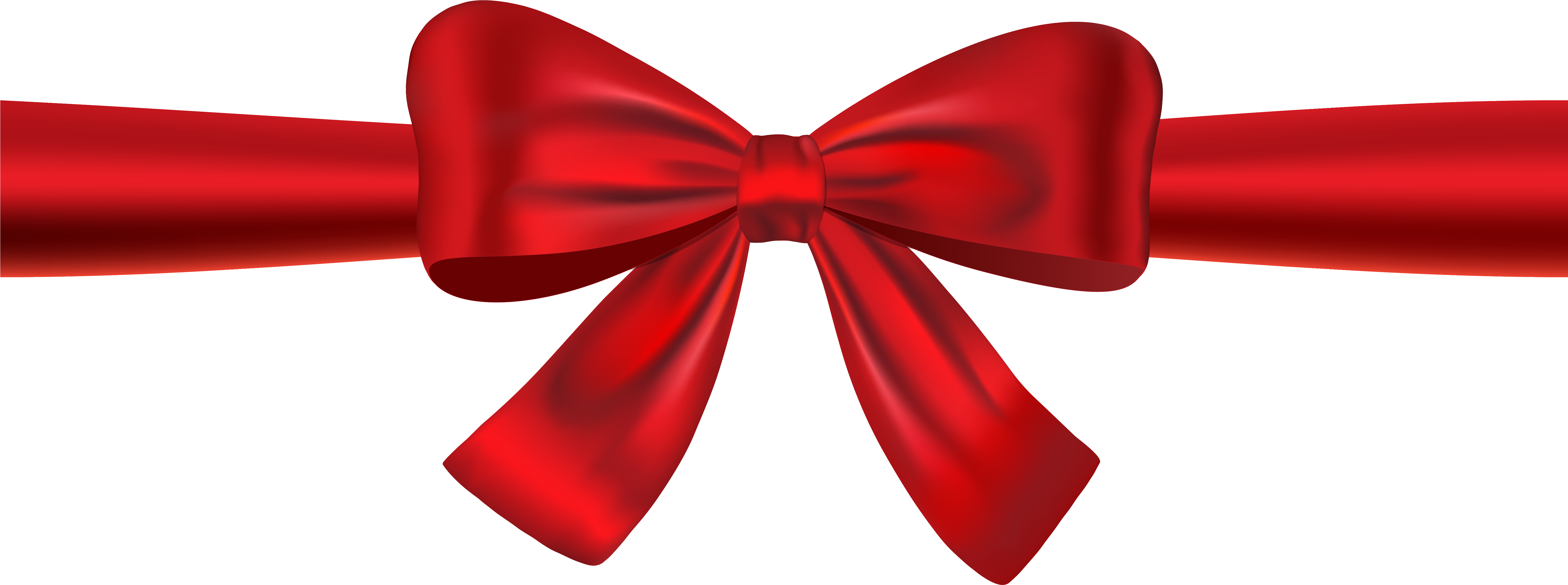 Red Ribbon Bow Png Transparent Image , Png Download Clipart (6111x2281), Png Download
