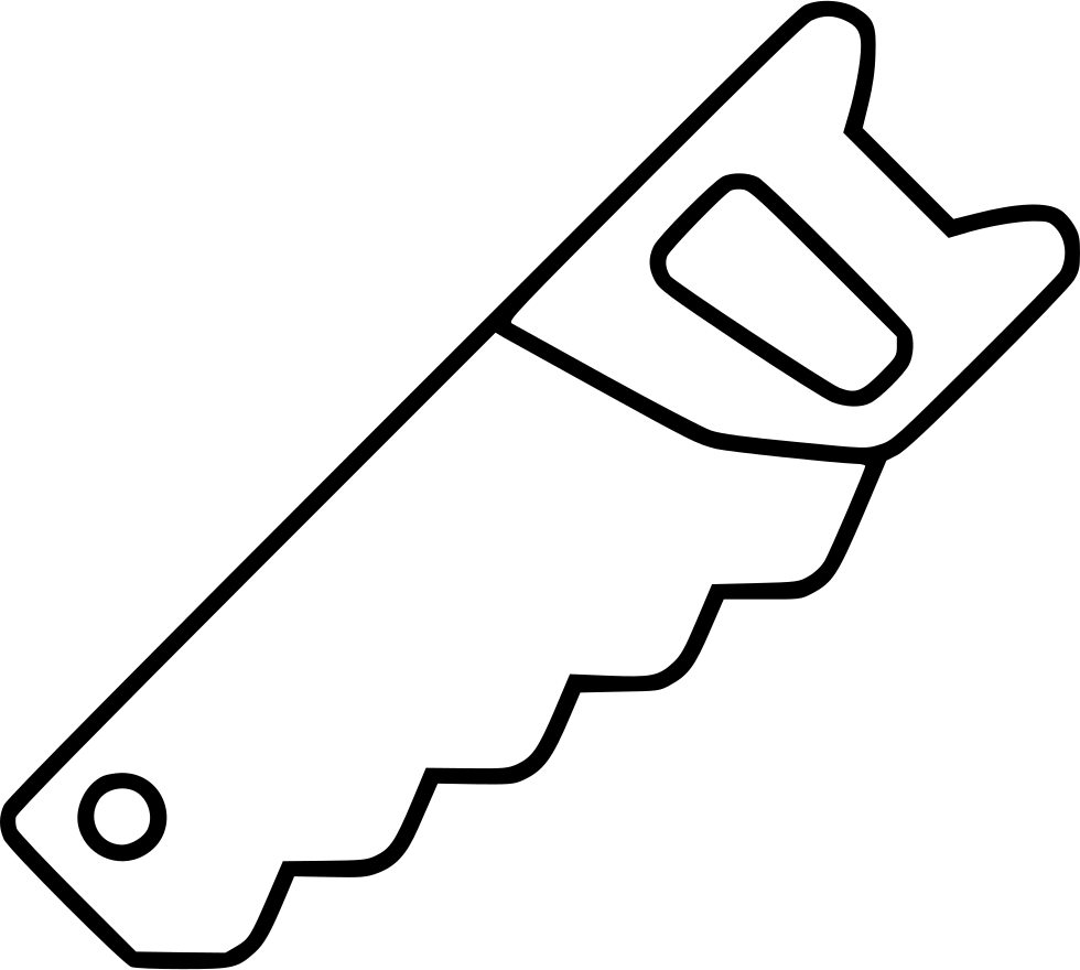 Handsaw Comments - Line Art Clipart (980x880), Png Download