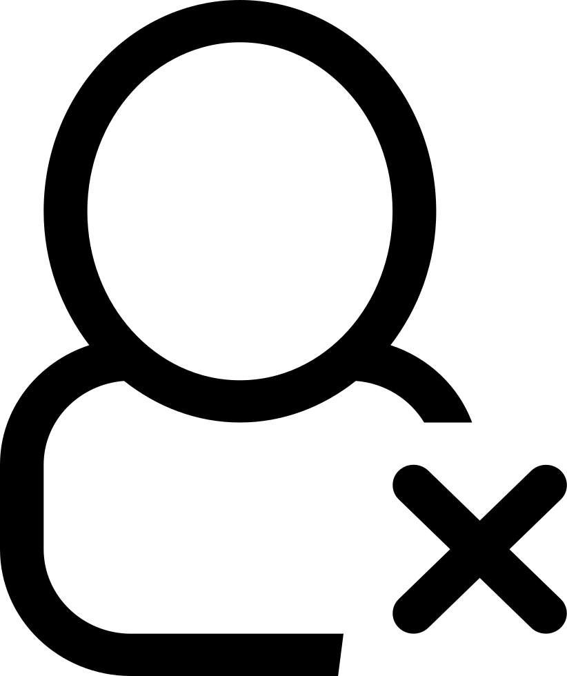 Delete Person Outlined Symbol Comments - Icon Clipart (822x980), Png Download