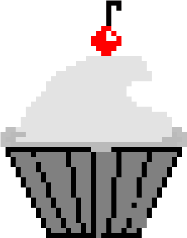 Sparkle Cupcake - Pixel Art Clipart (610x510), Png Download