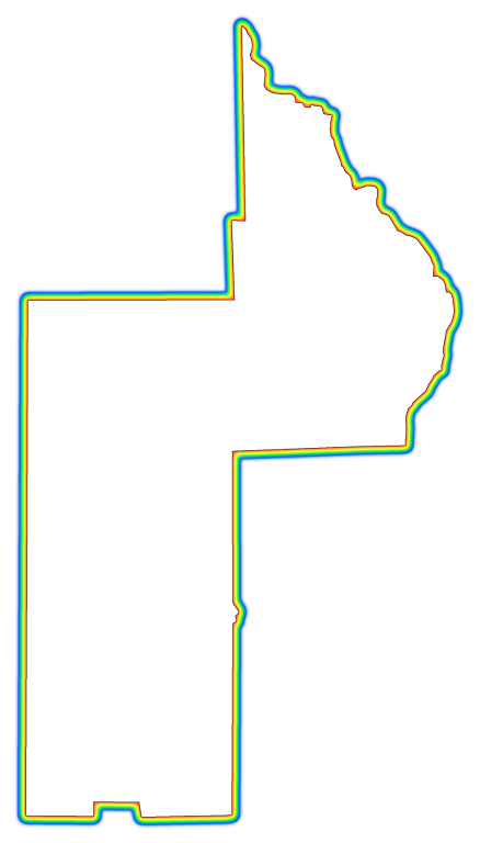 A Rainbow Outline Around A Map Of Lake Clipart (438x768), Png Download