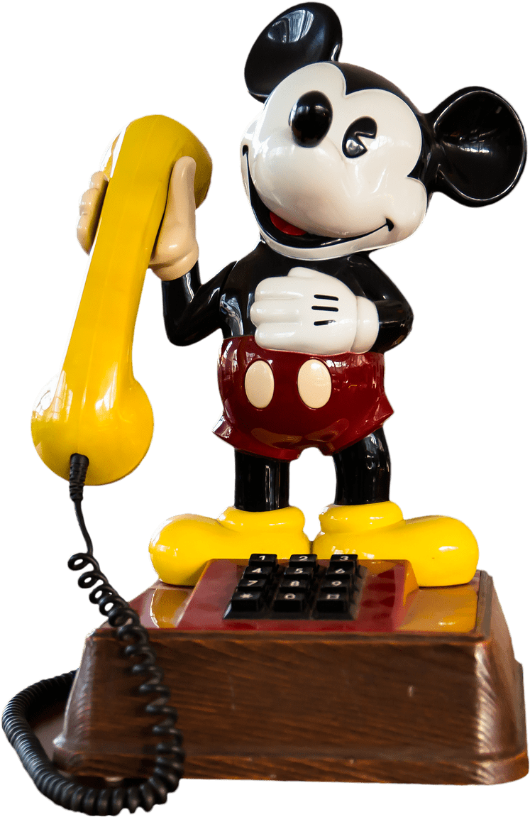Clip Art Freeuse Download Vintage Mickey Mouse Transparent - Old Mickey Mouse Phone - Png Download (1020x1280), Png Download