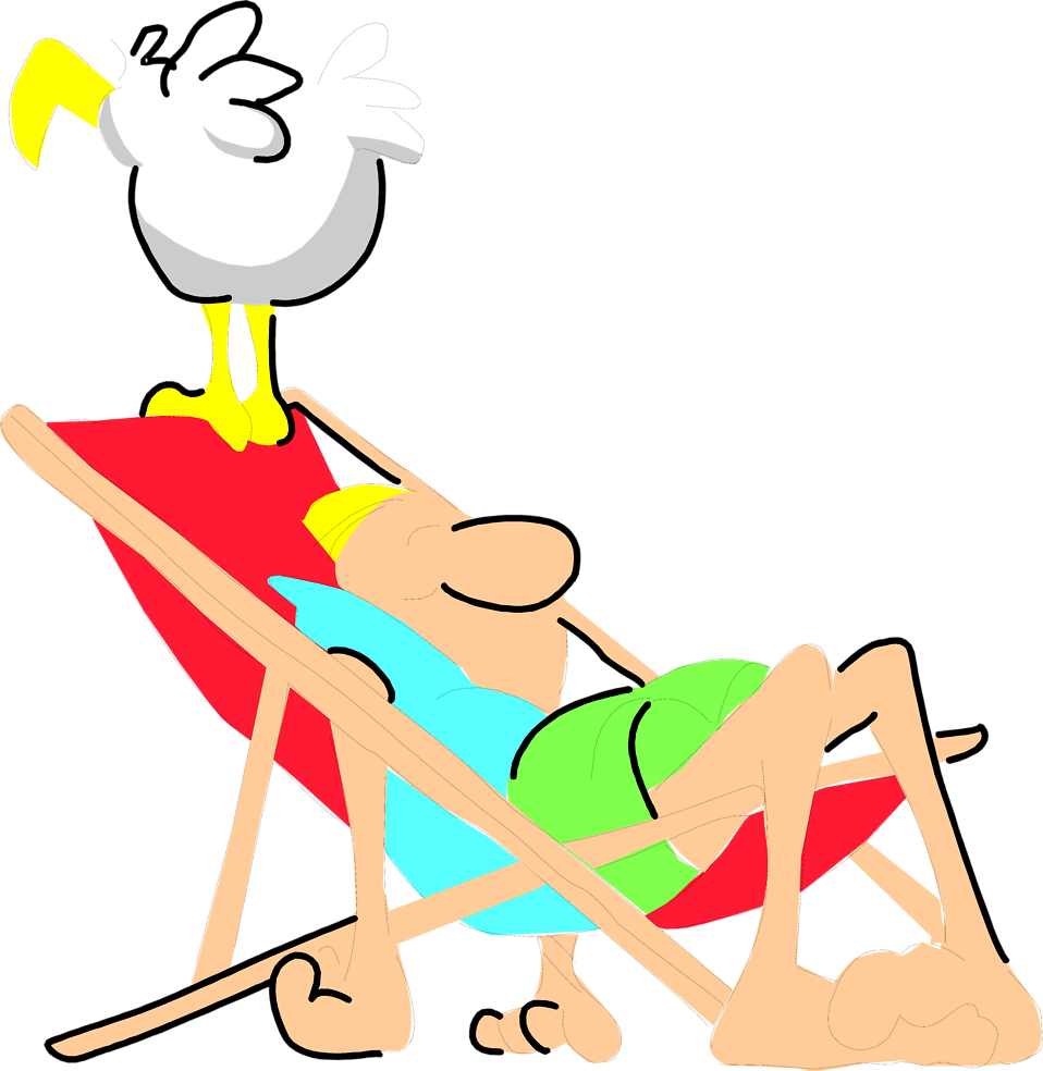 Man Beach Free Stock Illustration Of Cartoon - Cartoon Of Man On A Beach Clipart (958x984), Png Download