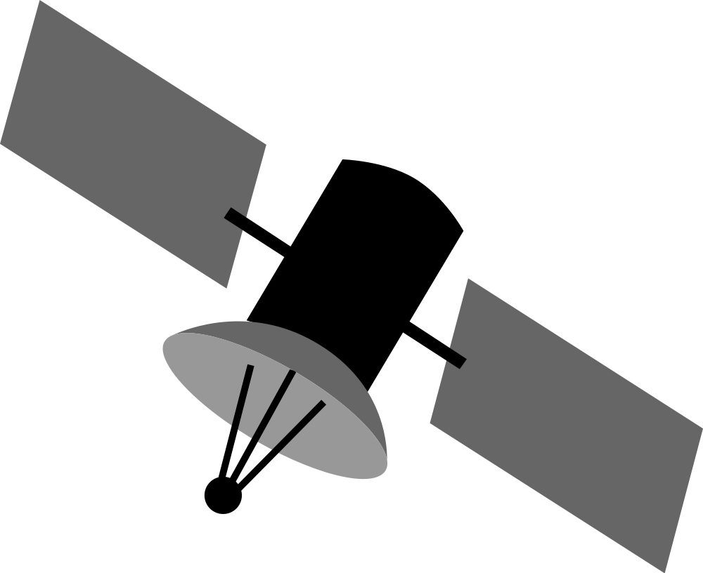 Open - Satellite Png Cartoon Clipart (1000x816), Png Download