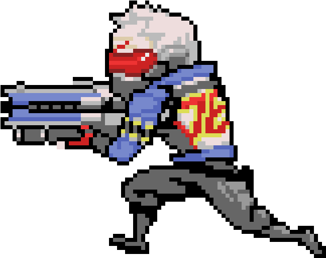 76 From Overwatch - Overwatch Soldier 76 Pixel Clipart (664x528), Png Download
