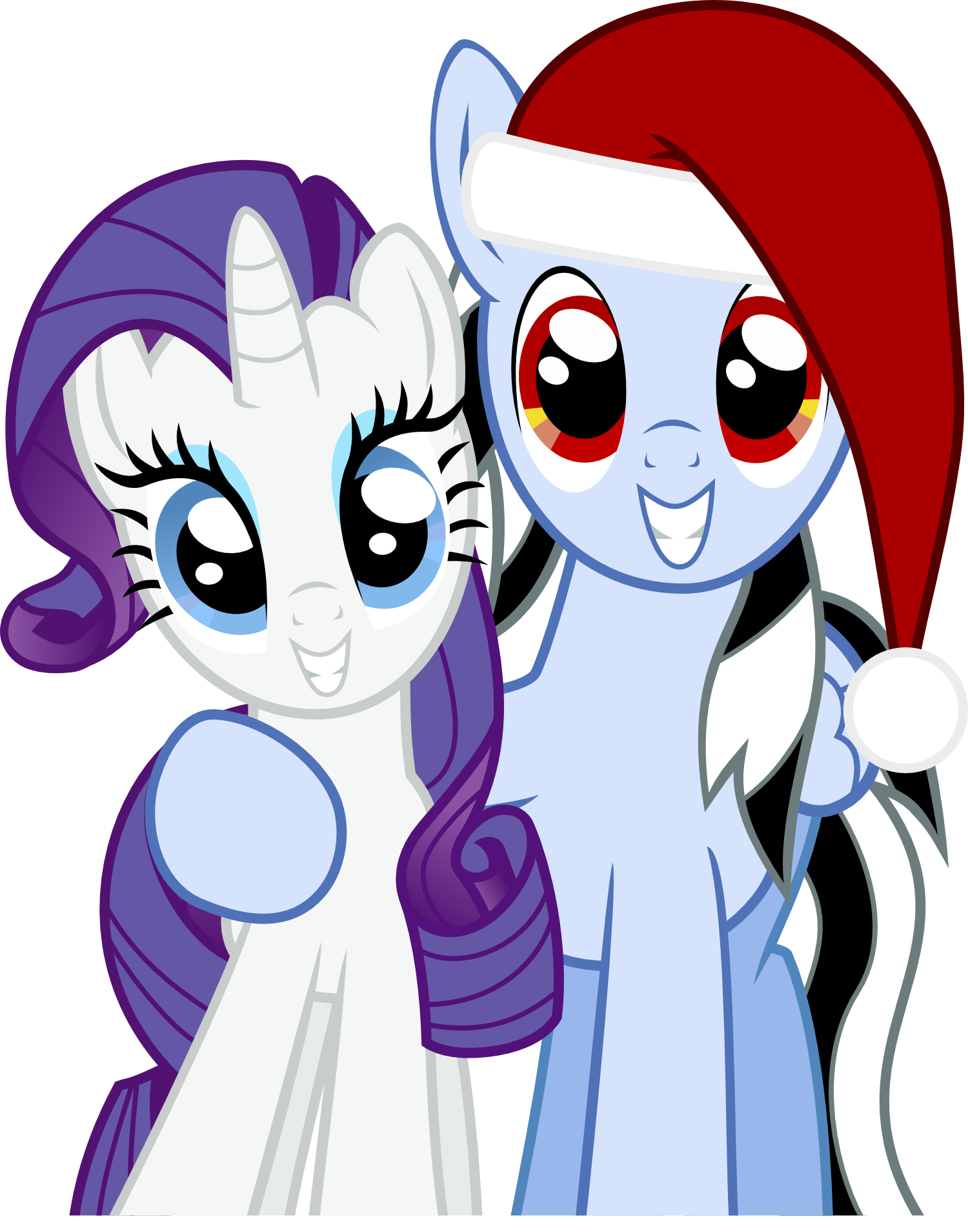 Merry Christmas From Beat Shock And Rarity - Cartoon Clipart (1500x1909), Png Download
