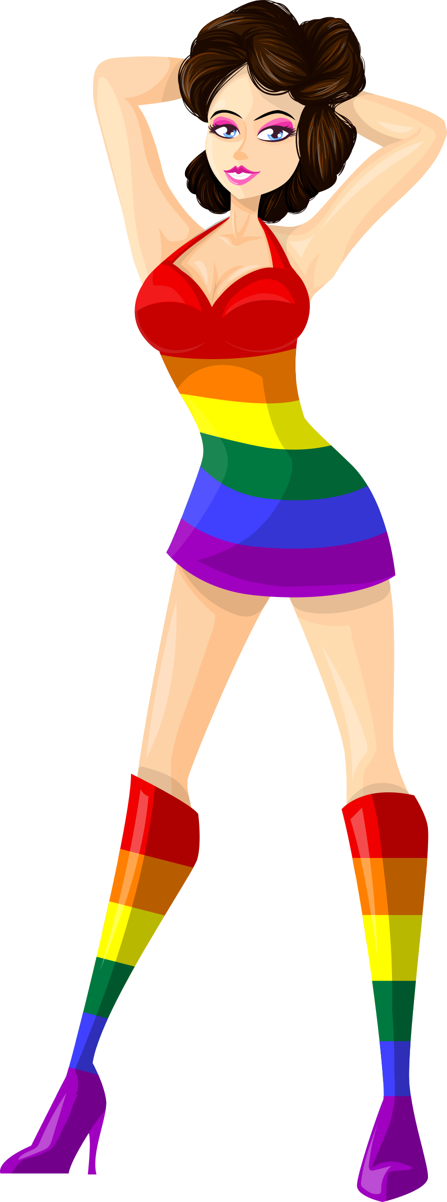 This Free Icons Png Design Of Young Lady 2 Clipart (894x2400), Png Download