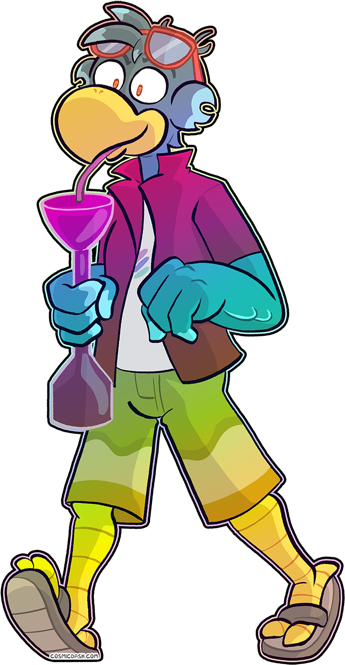 Safemy Dumb Bird In Vacation Mode - Cartoon Clipart (900x1350), Png Download