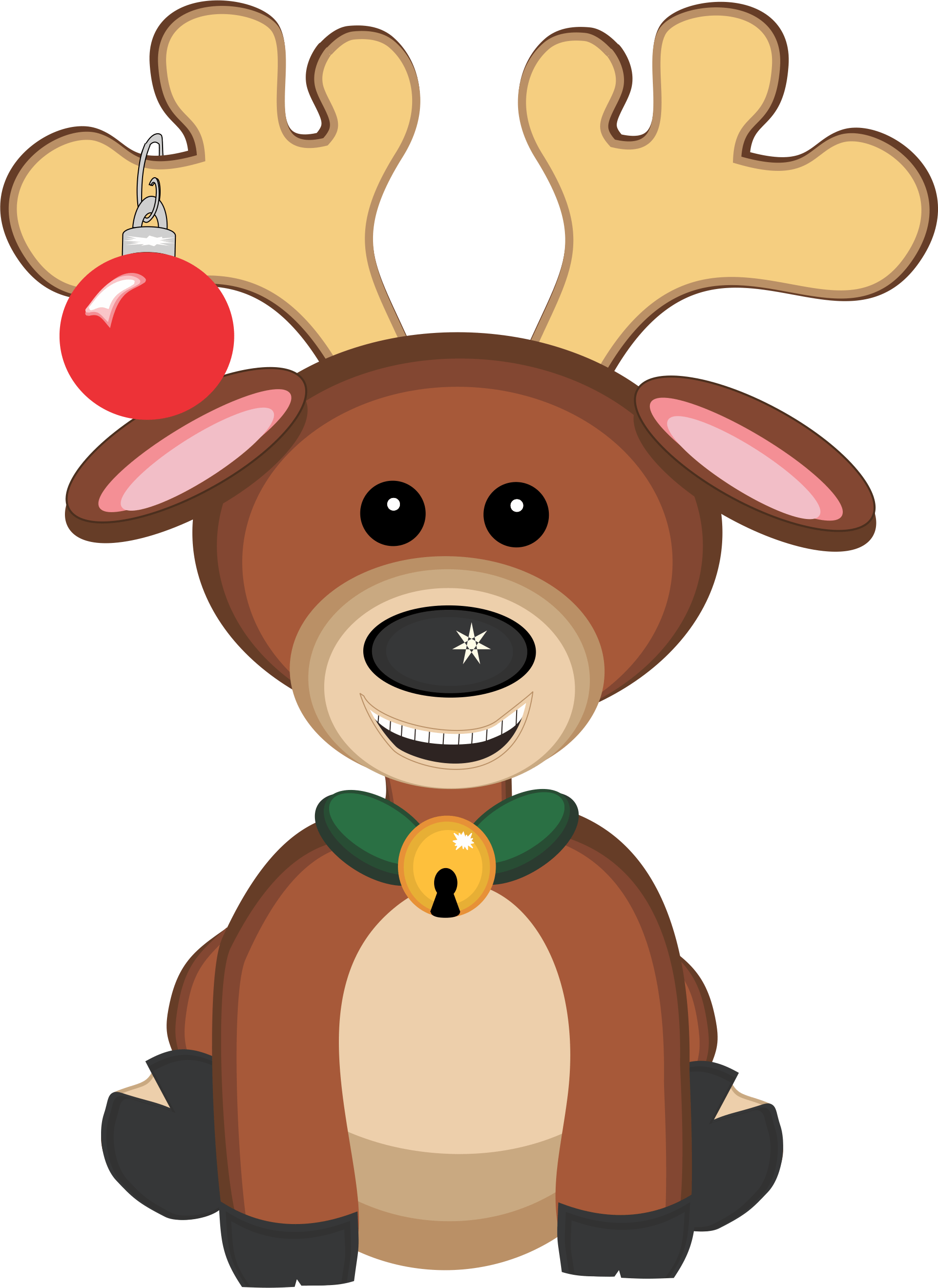 Cute Christmas Reindeer Clip Art - Cartoon - Png Download (1921x2638), Png Download
