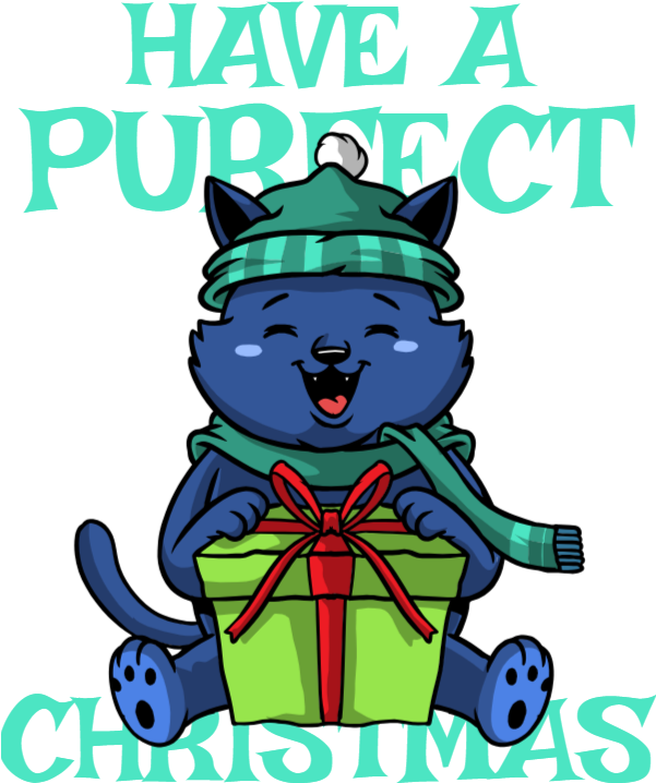 Have A Purfect Christmas - Cartoon Clipart (600x763), Png Download