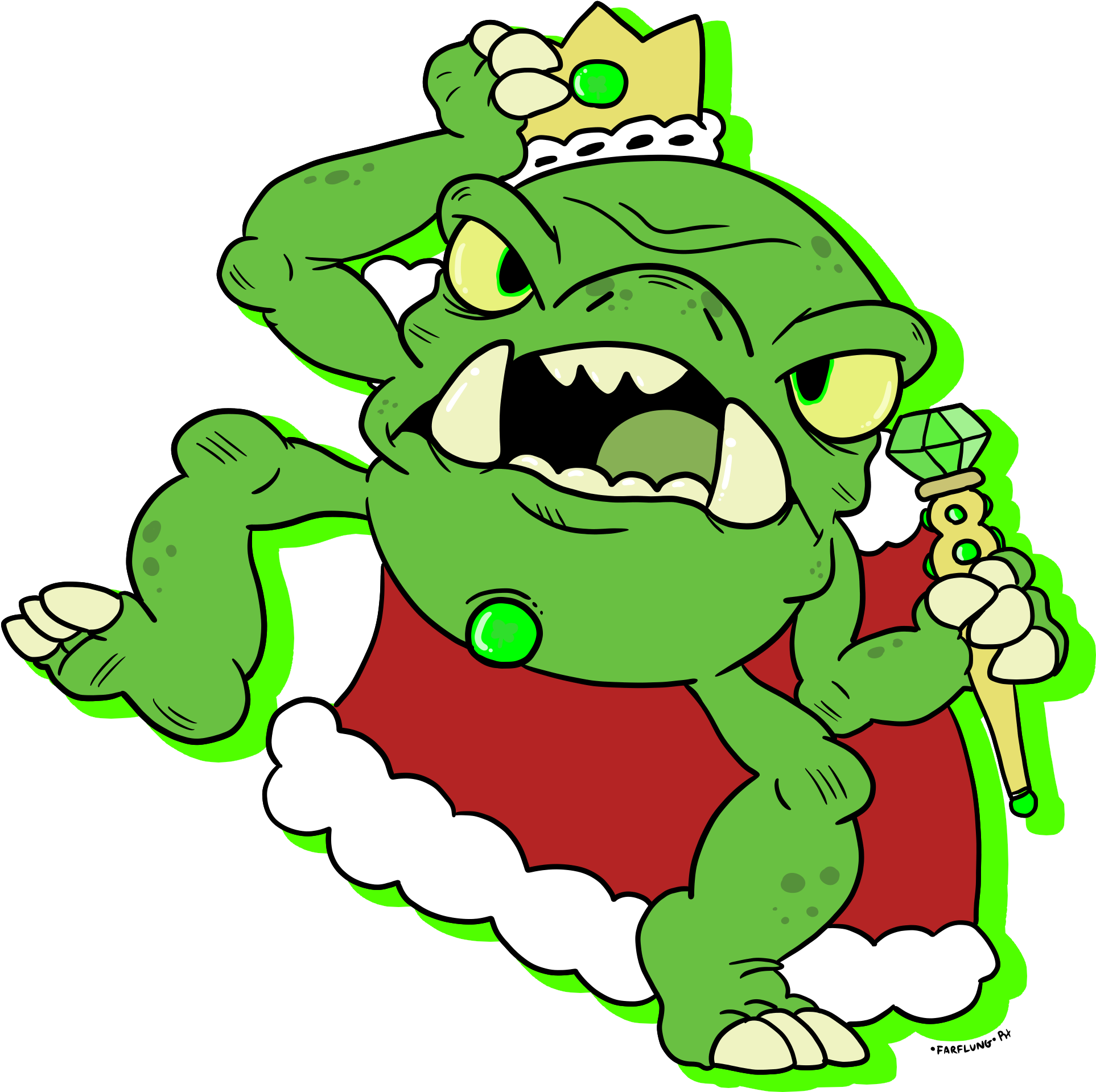 The Shamrock King By Farflungbearsuit The Shamrock - Cartoon Clipart (1926x1919), Png Download