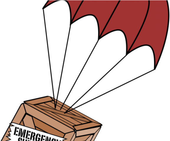 Disaster Clipart Emergency Food - Parachute Paper - Png Download (640x480), Png Download