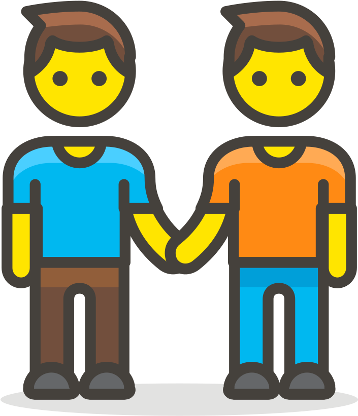 281 Two Men Holding Hands - Two Men Holding Hand Emoji Icon Clipart (1024x1024), Png Download