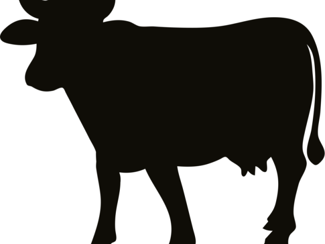 Cow Clipart - Cow Silhouette Png Transparent Png (640x480), Png Download