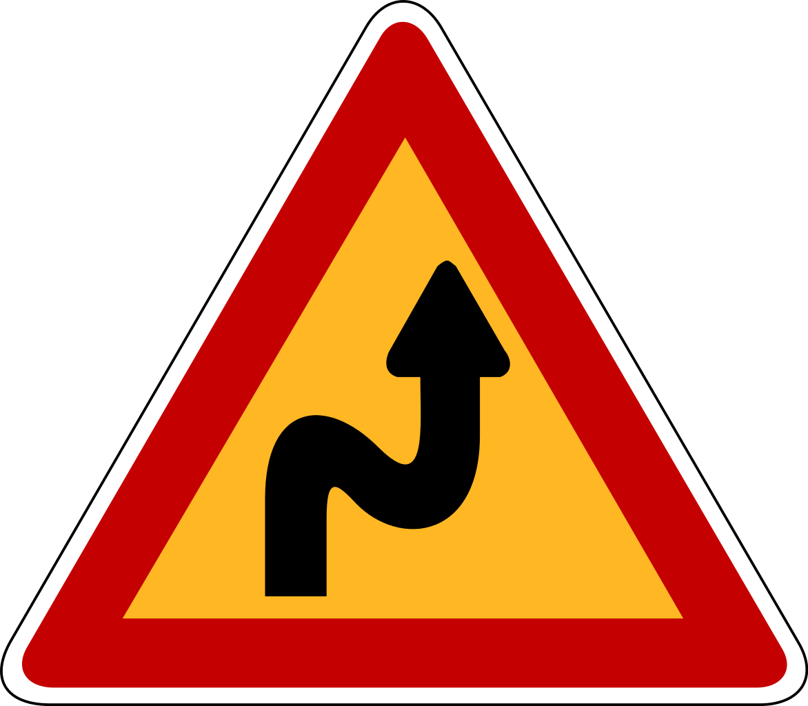 South Korea Road Sign Double Curve Sign Clipart Full Size Clipart