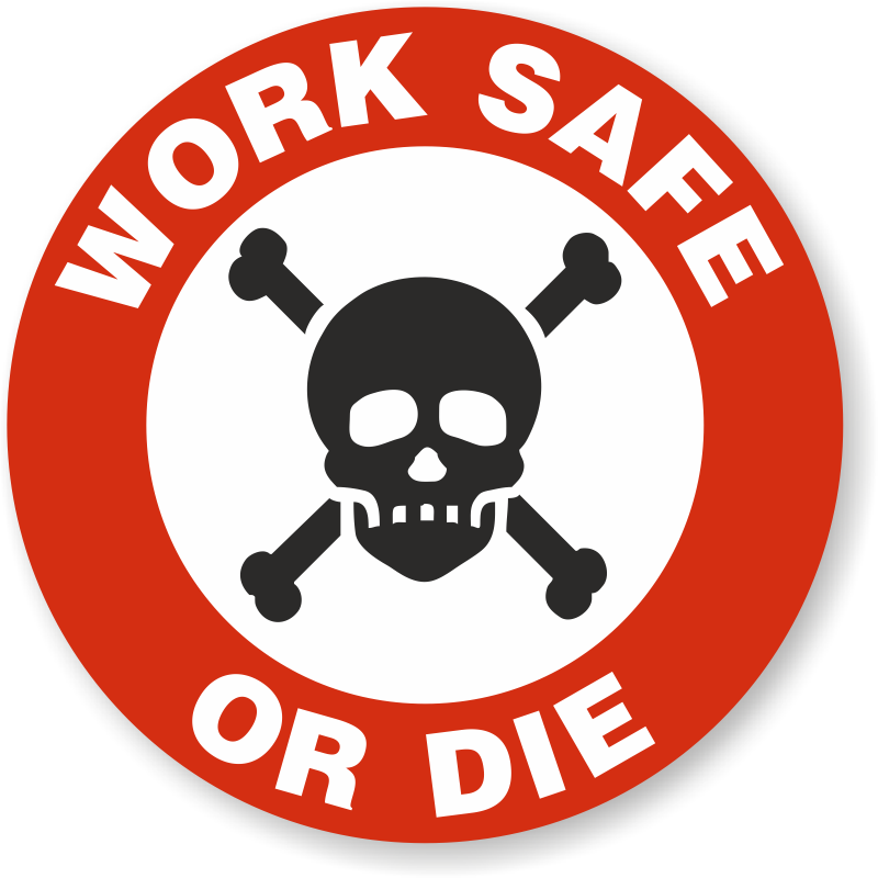 Work Safe Or Die Hard Hat Decals - Peligro Pesticidas Clipart (800x800), Png Download